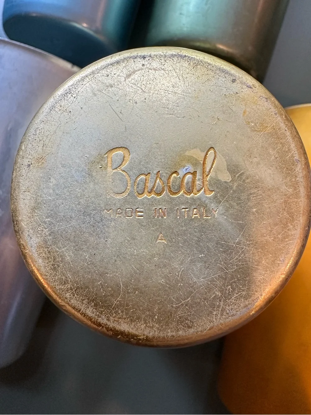 Bascal • Made in Italy • circa 1955 • metal cups • aluminum • vintage